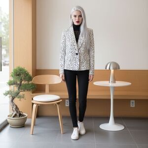 Kasper white pokadot jacket